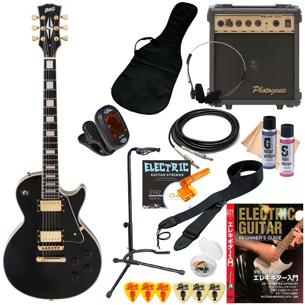 Amazon | エレキギター 初心者セット 16点 Blitz BLP-CST ブラック