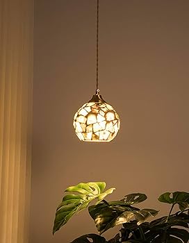 Amazon.co.jp: Venus 石材 ティファニーライト 丸形 ペンダント