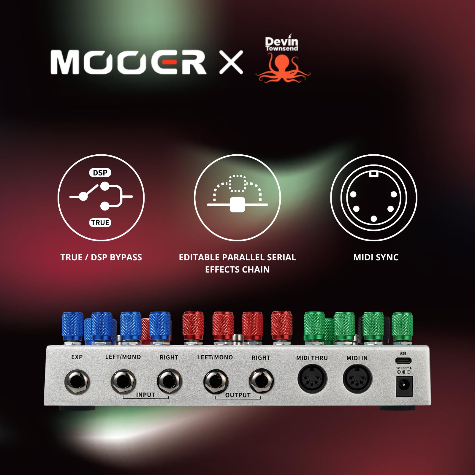 Amazon.com: MOOER Ocean Machine II Premium Dual Delay, Reverb and