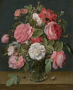 Amazon.co.jp: ArtDirect ガラス花瓶に入ったバラ (C. 1640-1645