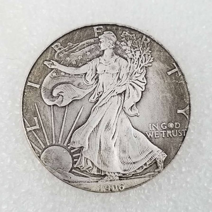 Amazon.com: MOZART Cupronickel 紀念幣| 1906 年自由女神流浪漢鎳藝術