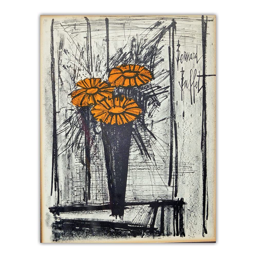 ベルナール・ビュッフェ「Les trois crabes」希少画集の額装画