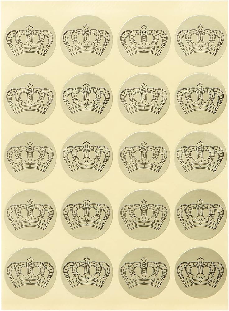 Amazon | オキナ 王冠シール PS1433 1パック(20片×6枚入)×5セット