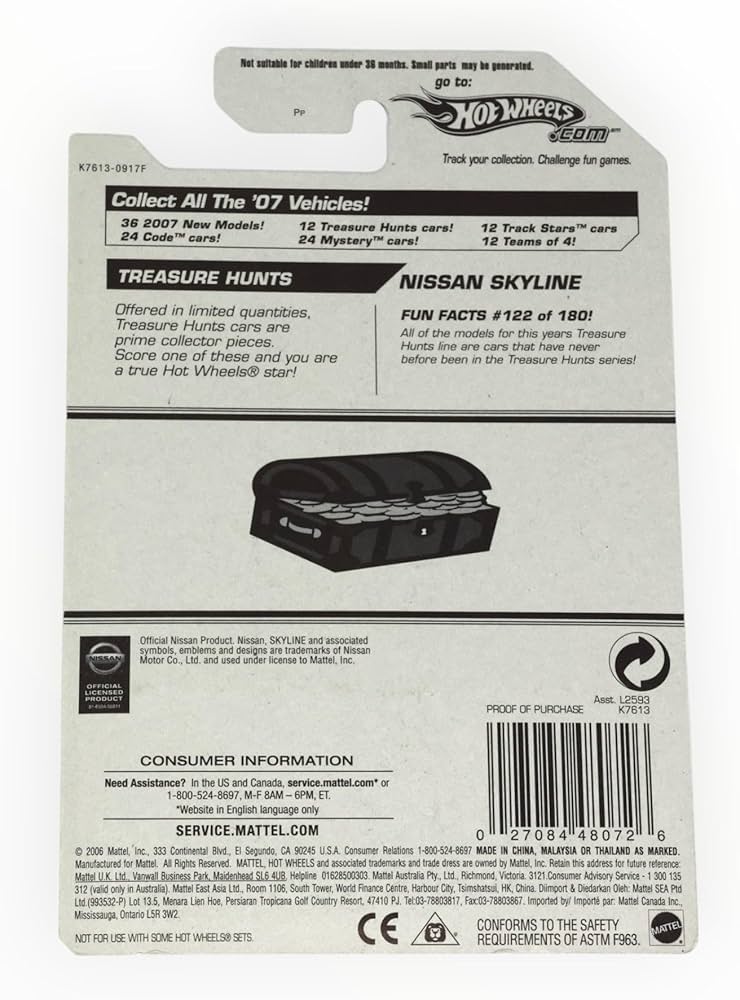 Amazon.com: Hot Wheels Nissan Skyline, Treasure Hunts 2/12 : Toys