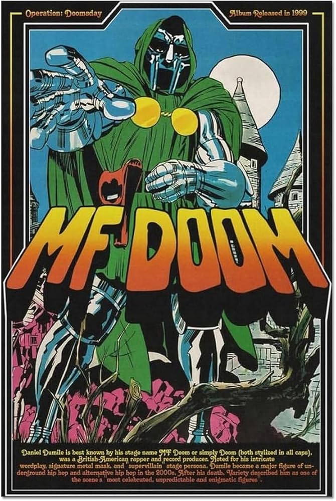 Amazon.com: LaBdip MF Doom Poster Album Cover Hip-hop Comic Music