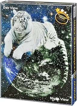 Amazon.co.jp: ホワイトタイガーと宇宙 夜光 1000ピース 暗闇で光る