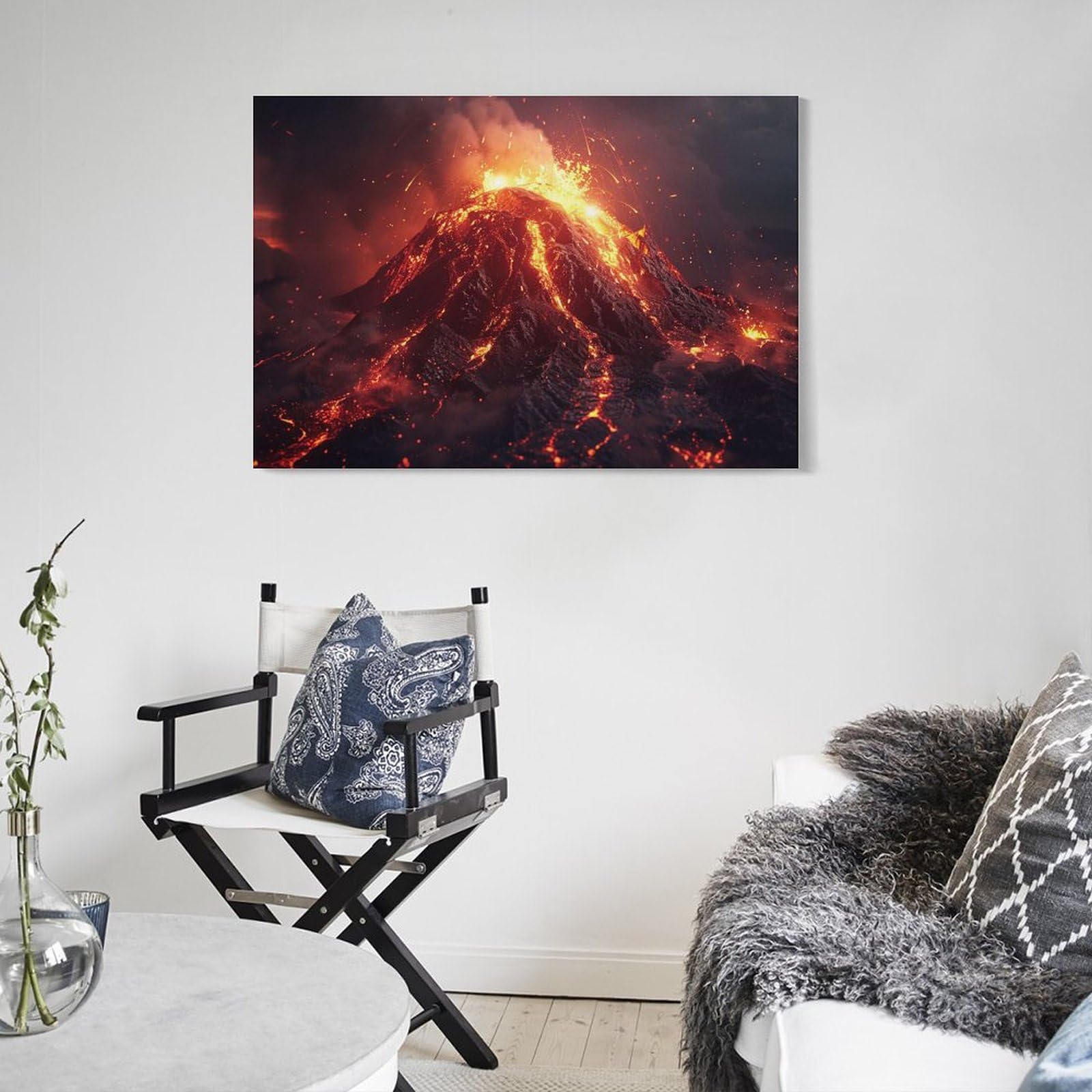 Amazon.co.jp: 絵画 火山噴火の風景 アートパネル ポスター 雄大な自然