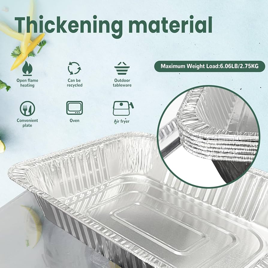 Amazon.com: YLT WAX 9x13 Disposable Aluminum Foil Pans with Clear