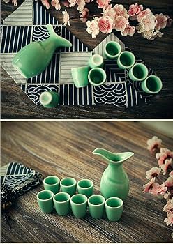 Amazon.co.jp: ワイレア中国酒器アンティーク青磁レトロセラミック