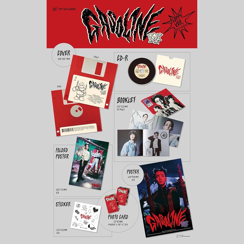 SHINEE KEY - GASOLINE Floppy Version (incl. Album, Folded Poster
