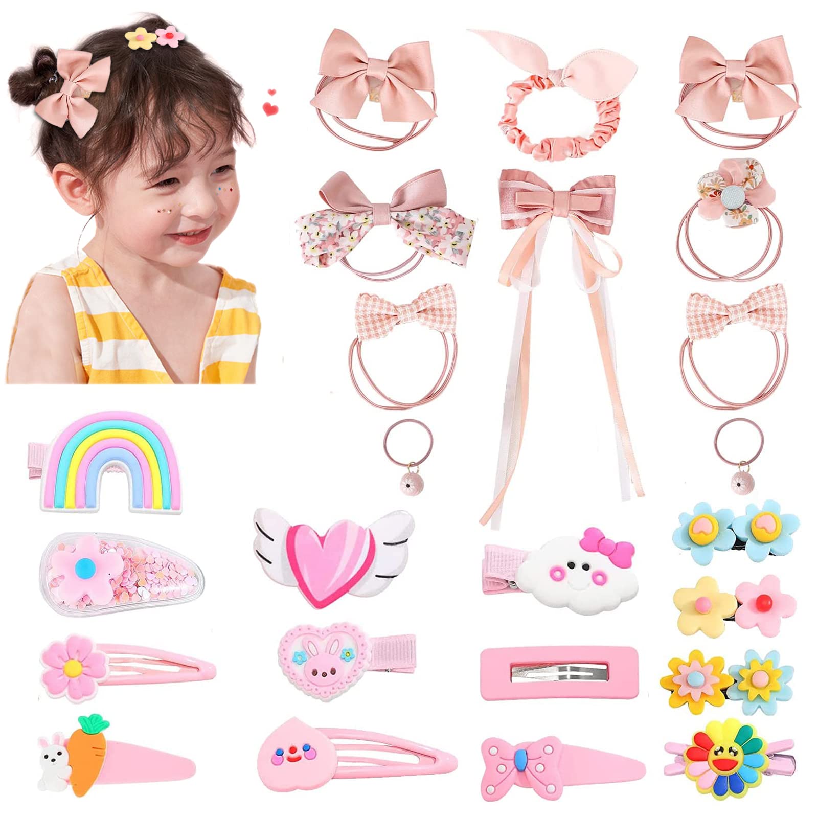 Amazon.co.jp: GOCROWEEN ヘアクリップ 女の子 24点豪華セット 子供