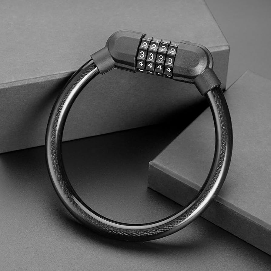 Heavy Duty 4 Digits Bike Cable Lock Bike Portable Code Lock Cable