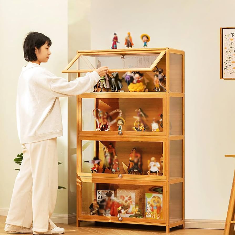 Amazon.co.jp: 透明 フィギュアケースフィギュアケース 木製