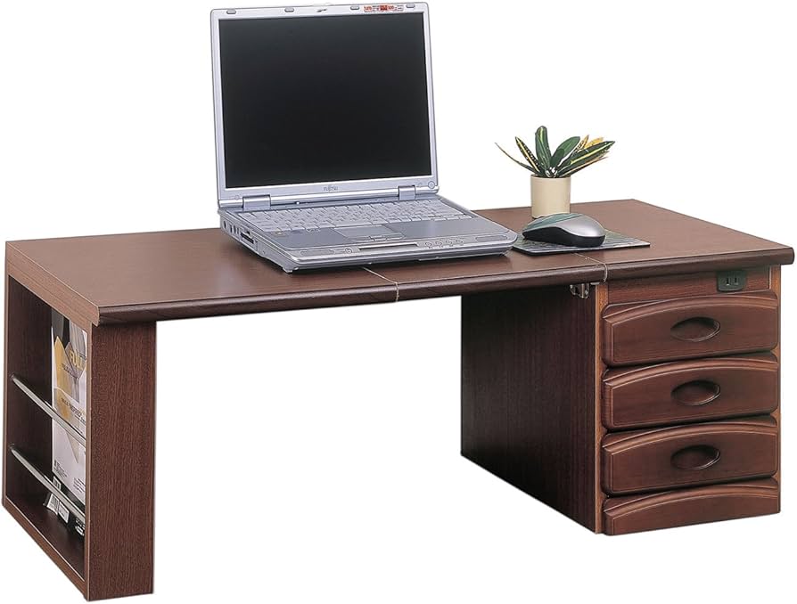 Amazon.co.jp: クロシオ NEW天然木ワンタッチ文机 幅96cm奥行45cm