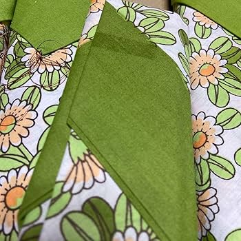 Amazon.co.jp: 昭和レトロポップ グリーン 花柄 座布団カバー 座布