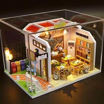 Amazon | CuteBee DIY木製ドールハウス、 新学期の始まり、学校生活