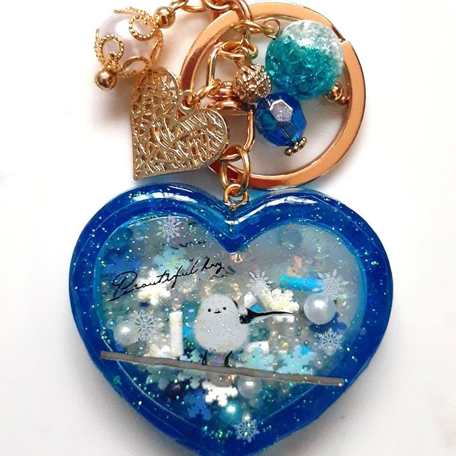 Amazon.co.jp: シマエナガ ハートシェイカー(ブルー) UVレジン