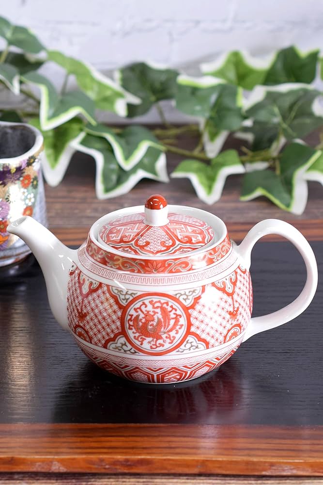 Amazon | 和座の蔵 おしゃれ 九谷焼 急須 ポット 赤絵金彩鳳凰 茶こし