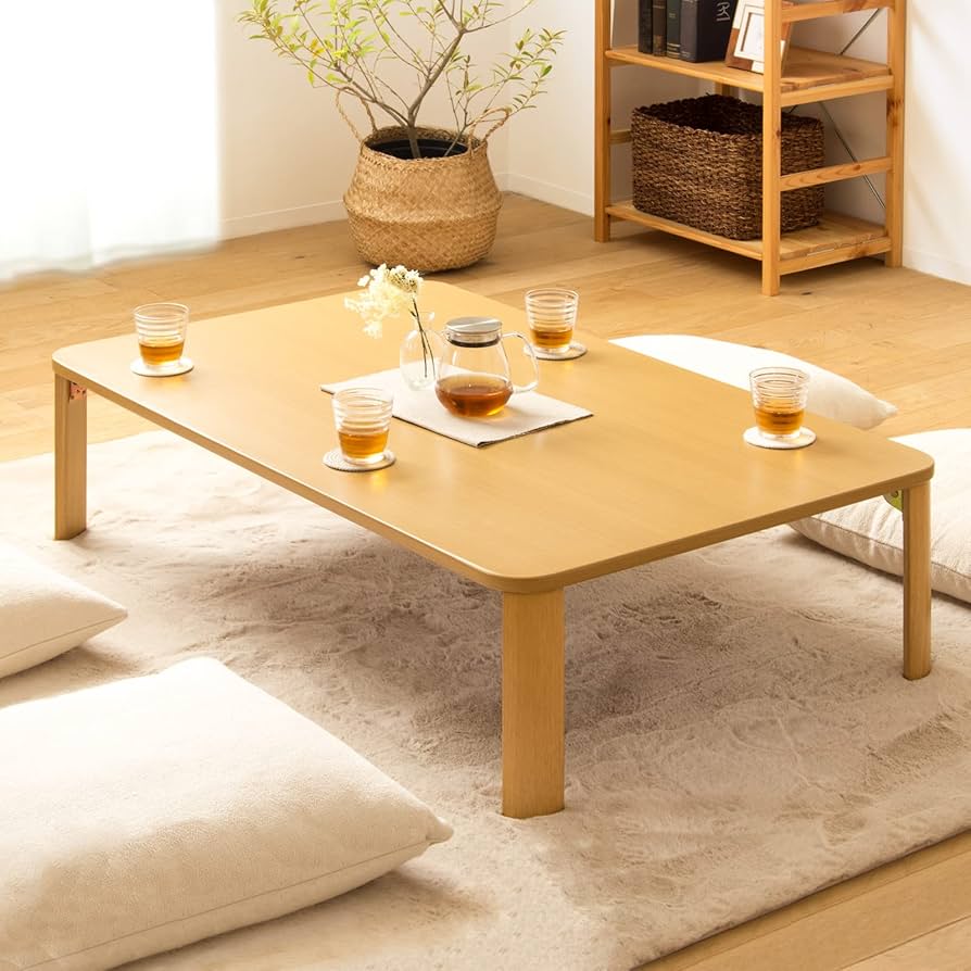 Amazon.co.jp: 岩附 座卓テーブル 120cm 折りたたみ 木製 長方形 和室