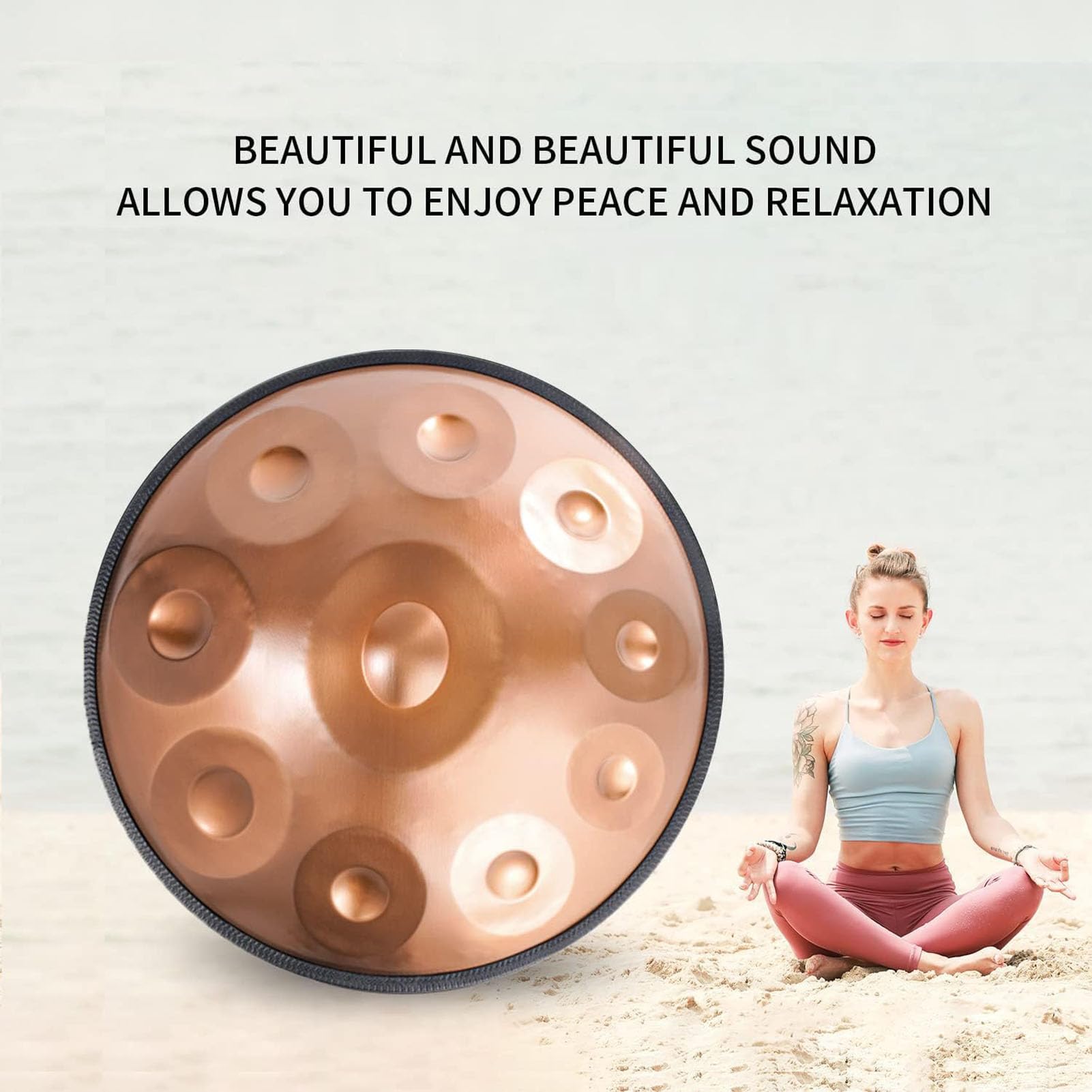 Amazon | 440 Hz ハンドパン ドラム楽器 Dマイナー、9/10/12 ノート 22