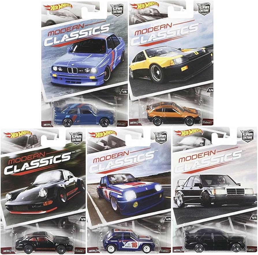 Amazon | Hot Wheels Car Culture Modern Classics Set of 5 Real