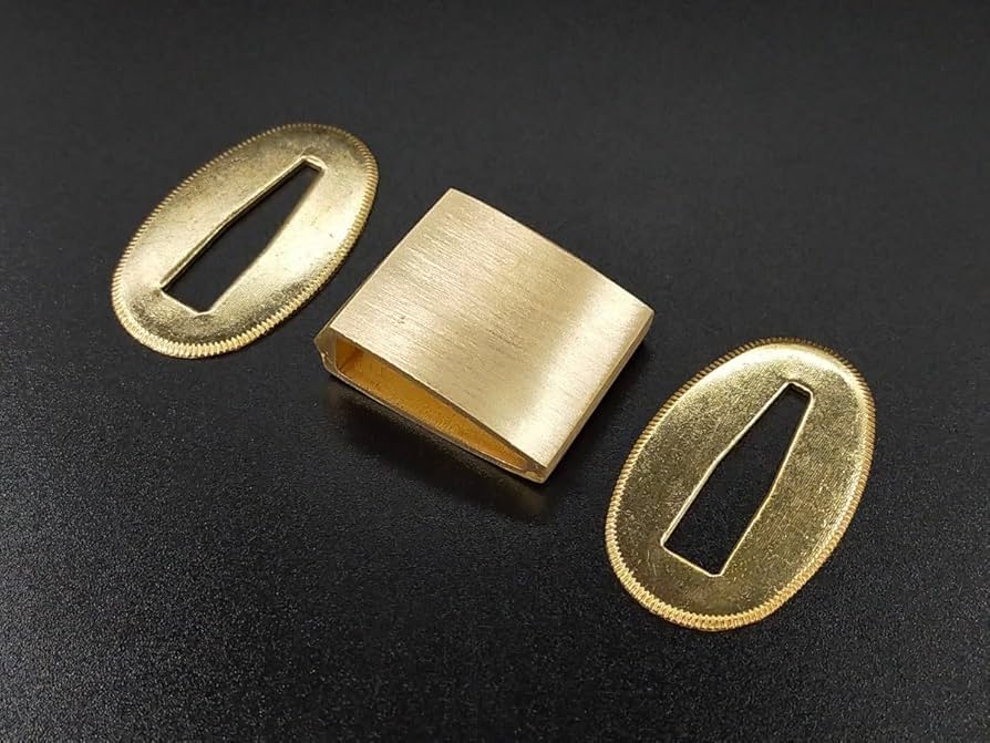 Amazon.co.jp: はばき 切羽セット 黄銅製 金色 日本刀装具 ハバキ