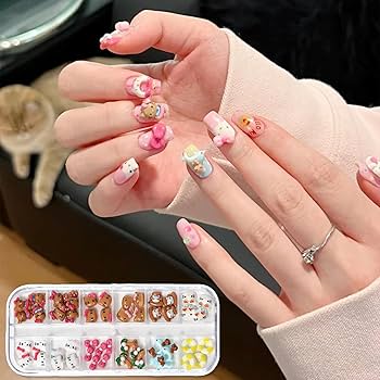 Amazon.co.jp: ネイルパーツ キティ リボン 1ケース入り 可愛い 大きい