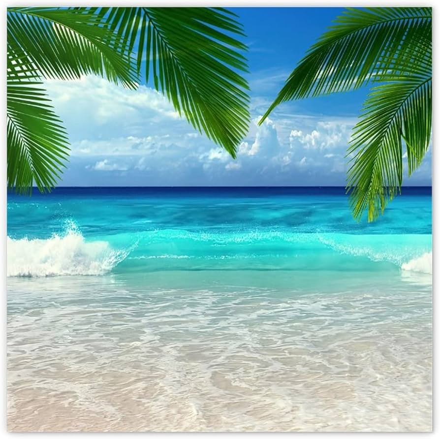 Beach Scene Tropical Palm Trees Canvas Wall Art Prints Nautical