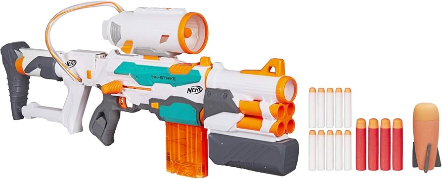 Amazon.com: Nerf Modulus Tri-Strike Blaster, Mega Barrel, Rocket