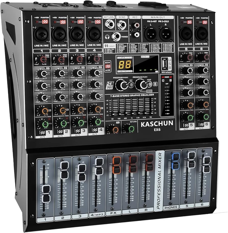Amazon.com: Kaschun 6-Channel Audio Interface Mixer,99 bit DSP DJ