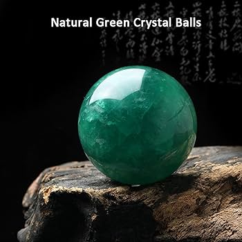 Amazon.co.jp: 水晶玉 水晶 丸玉 緑 天然緑色の蛍石水晶玉 完全天然