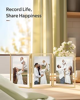 Amazon.co.jp: Jajamy ゴールド 4x6 トリプルピクチャーフレーム