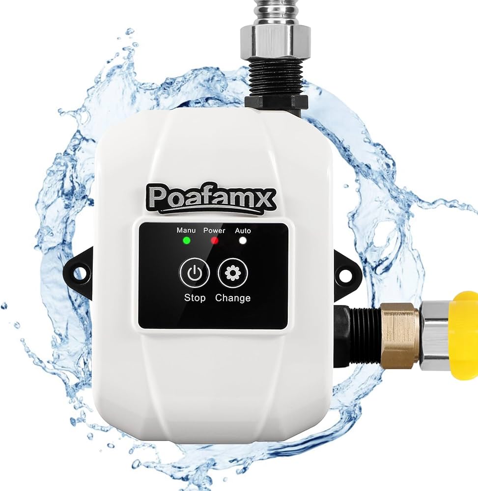 Amazon.co.jp: Poafamx 全自動ブースターポンプ 最大流量32L/min 最大