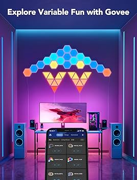 Govee Glide Hexa Light Panels, RGBIC Hexagon LED Wall Lights, Wi