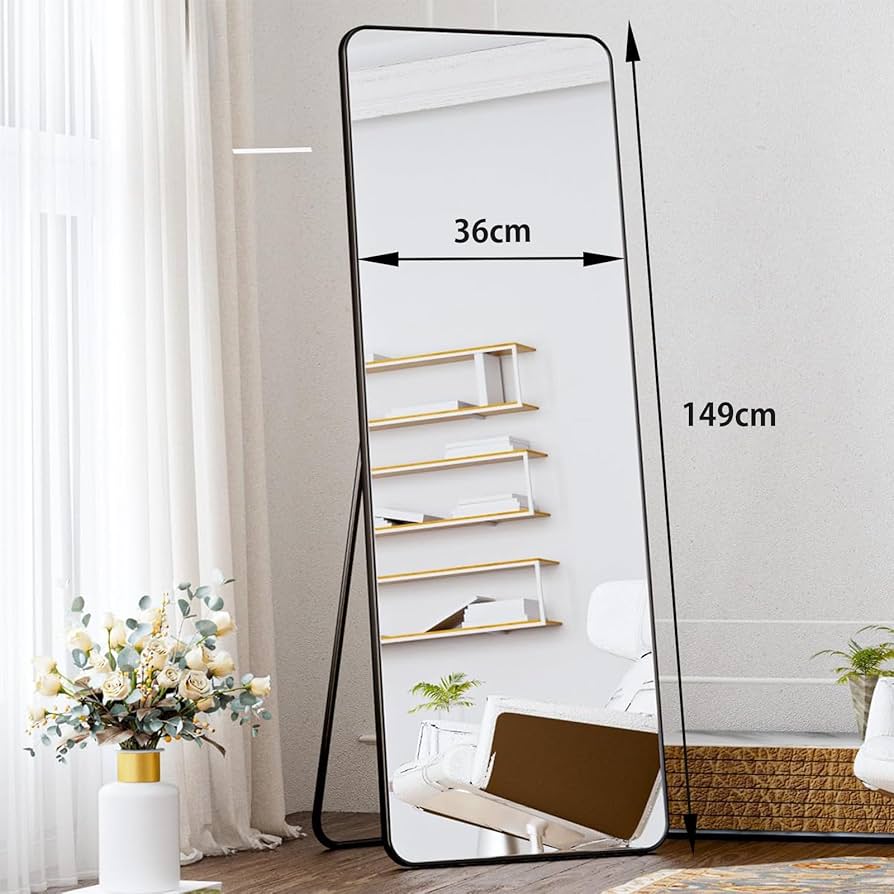 Amazon.co.jp: 全身鏡 姿見鏡 ミラー 軽量 壁掛け 幅36×高149cm
