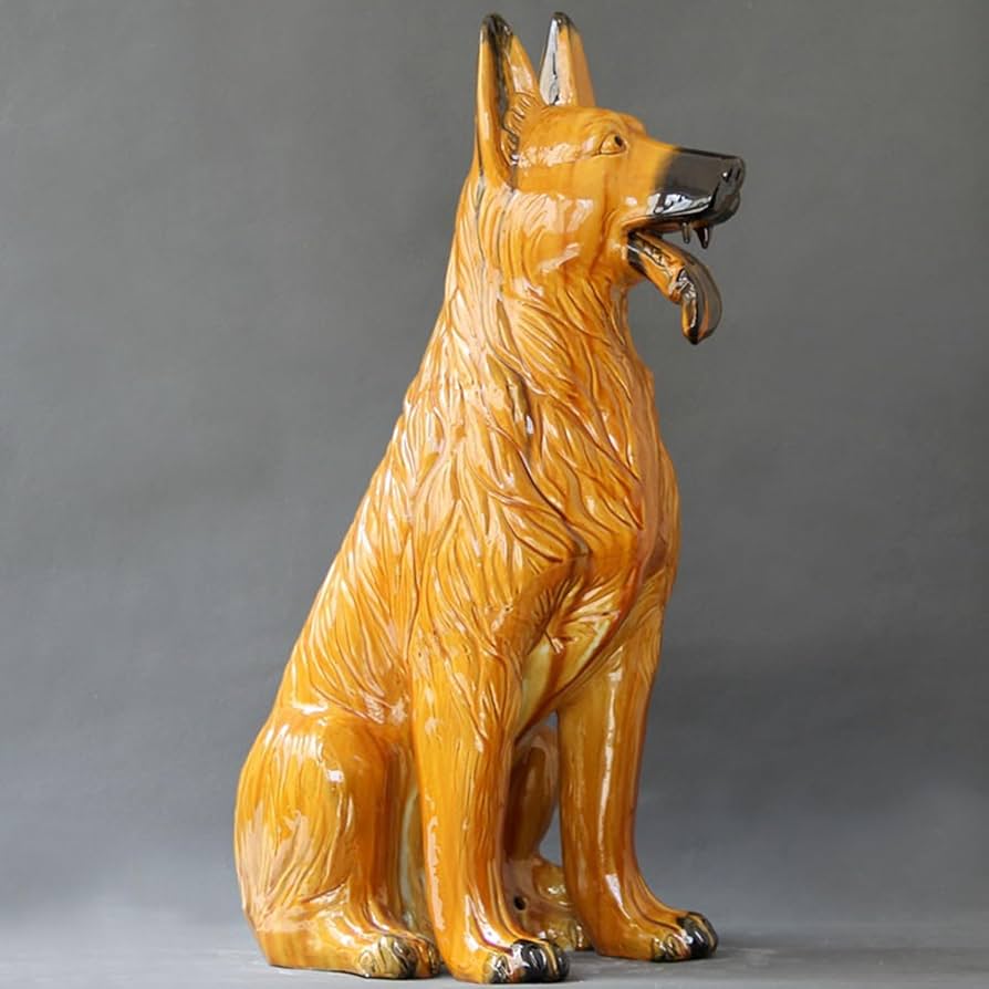 Amazon.co.jp: シェパード 陶器製 セラミックス 犬 置物 大型 本物