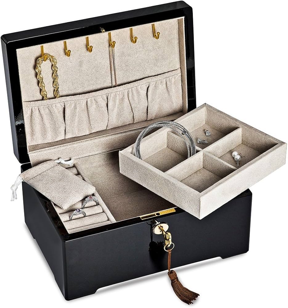 Amazon｜イタリア製象眼細工の木製ジュエリーボックス9.75インチ