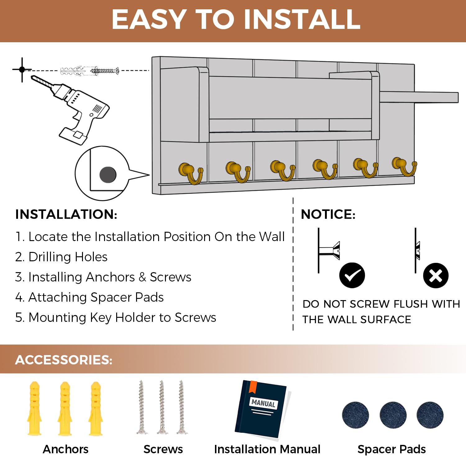 Amazon.co.jp: RelaxScene キーホルダー ウォールマウント - 壁の装飾