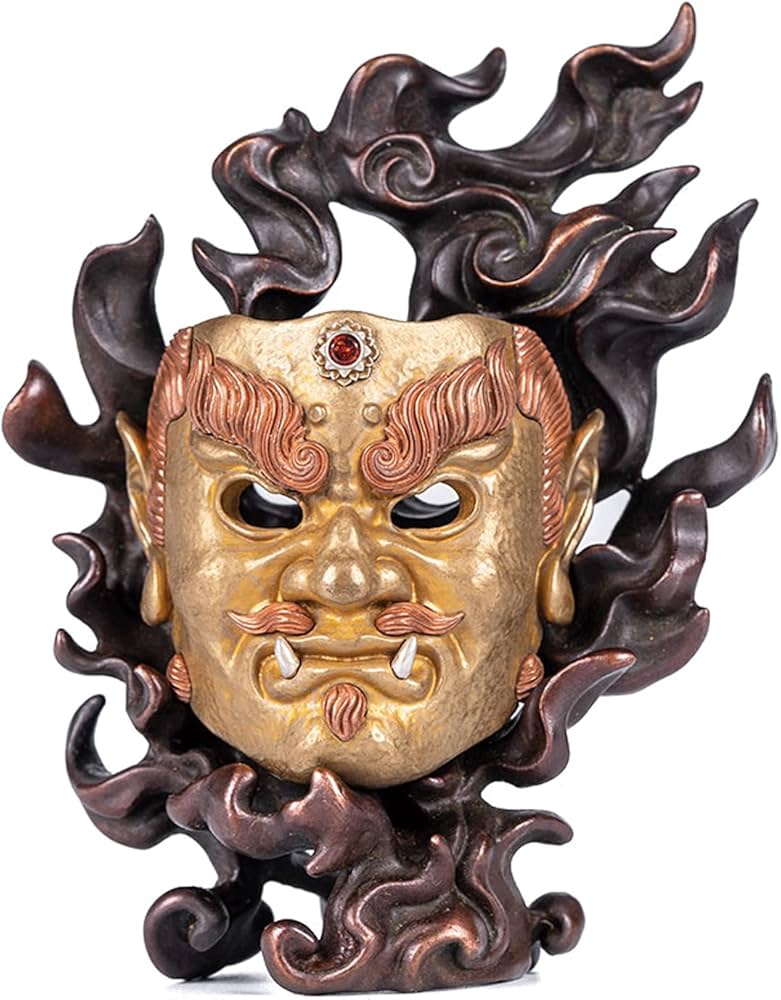 Amazon.co.jp: 『金剛力士像』仁王像 ブロンズ 仮面 火炎光背 骨董複製