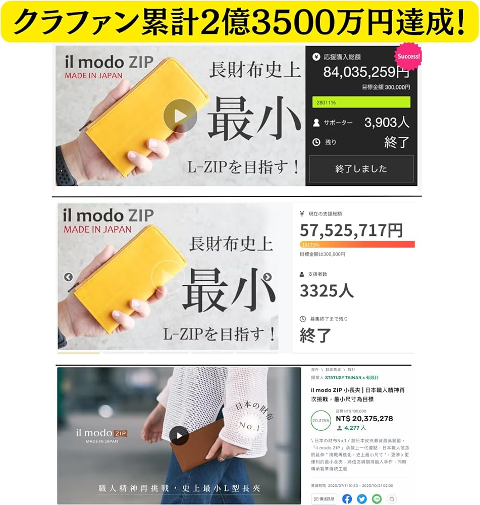 Amazon | [STATUSY] il modo ZIP 日本製 L字ファスナー 本革 長財布