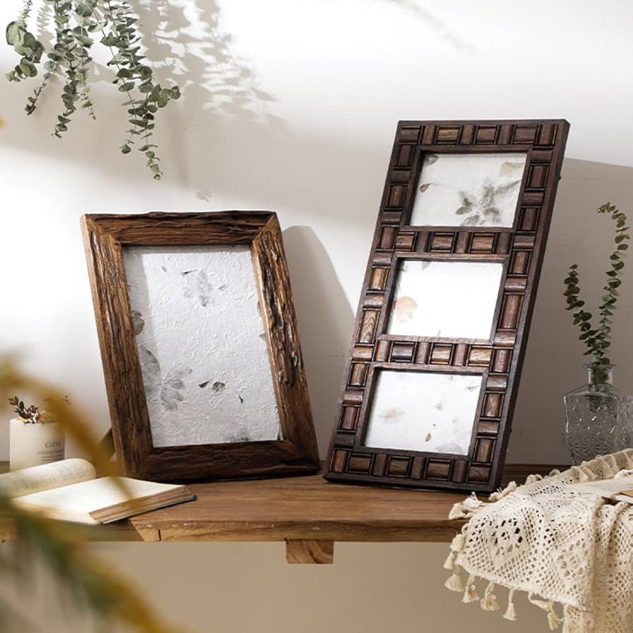 Amazon.co.jp: [XYJP] 古材を使用した木製枠 思い出の写真 絵画 個展