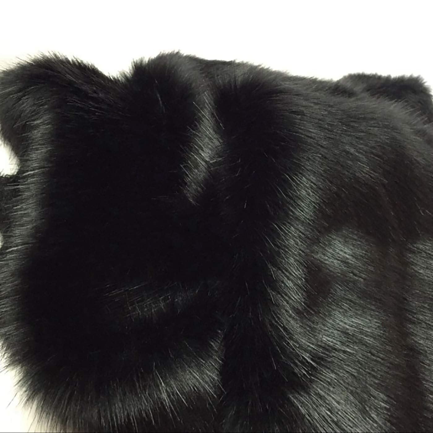 Amazon.co.jp: 可愛い厚い黒のフェイクファー生地シャギー高級シャグ