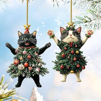 ソビエト ガラスオーナメント かごに入った猫ちゃん クリスマス