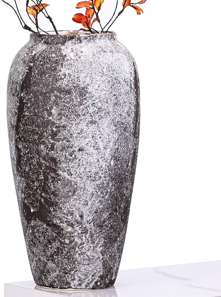 Amazon.co.jp: 高さ13.8インチの石の花瓶、素朴なホームデコレーション
