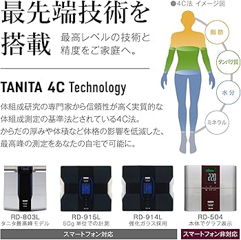 Amazon | タニタ 体組成計 グラフで管理【4C Technology 最新高精度