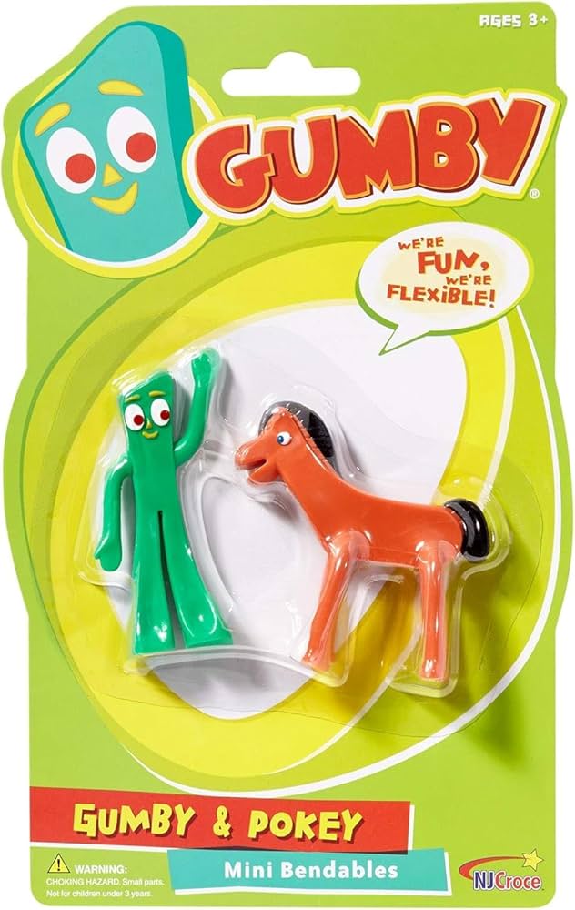 Amazon.com: NJ Croce Gumby and Pokey Bendable Figures, Vintage