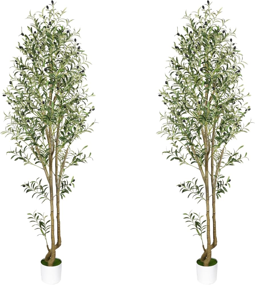 Amazon｜Alupssuc 7フィート 人工オリーブの木 人工シルク植物 7