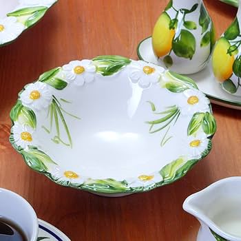 Amazon.co.jp: イタリア製 サラダ ボウル ラウンド 陶器製