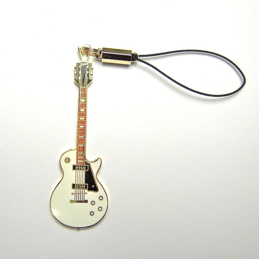 Amazon.co.jp: ギブソン レスポール ギター 携帯ストラップ (白