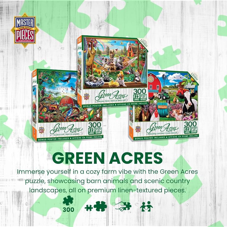 Amazon.com: MasterPieces - 300 Piece Jigsaw Puzzle, Large EZ Grip